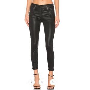 AGOLDE Super High Rise Black Vegan Leather Coated Skinny Jeans- Size 26